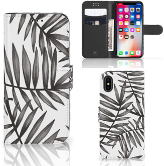 B2Ctelecom Hoesje iPhone Xs | X Leaves Grey