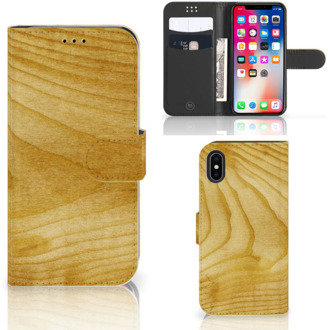 B2Ctelecom Hoesje iPhone Xs | X Licht Hout