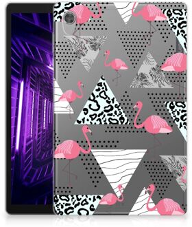 B2Ctelecom Hoesje Lenovo Tab M10 HD (2de generatie) Tablet Cover Flamingo Triangle met transparant zijkanten