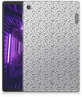 B2Ctelecom Hoesje Lenovo Tab M10 Plus Back Cover Stripes Dots met transparant zijkanten