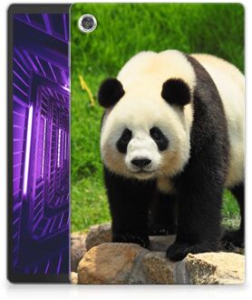 B2Ctelecom Hoesje Lenovo Tab M10 Plus Tablethoes Kinderen Panda met transparant zijkanten