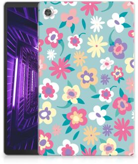 B2Ctelecom Hoesje Lenovo Tab M10 Plus TPU Bumper Flower Power met transparant zijkanten