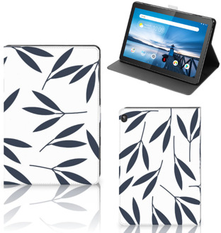 B2Ctelecom Hoesje Lenovo Tablet M10 Hoes met Magneetsluiting Leaves Blue