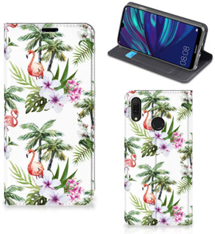 B2Ctelecom Hoesje maken Huawei Y7 hoesje Y7 Pro (2019) Flamingo Palms