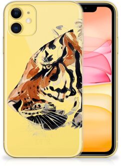 B2Ctelecom Hoesje maken iPhone 11 Watercolor Tiger