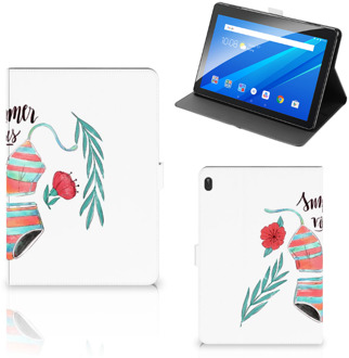 B2Ctelecom Hoesje maken Lenovo Tab E10 Cover met Standaard Quotes Boho Summer