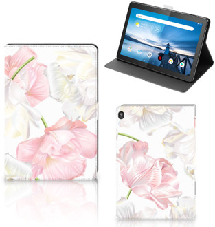 B2Ctelecom Hoesje maken Lenovo Tablet M10 Cover met Magneetsluiting Mooie Bloemen