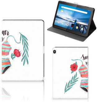 B2Ctelecom Hoesje maken Lenovo Tablet M10 Cover met Standaard Quotes Boho Summer