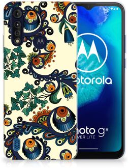 B2Ctelecom Hoesje maken Motorola Moto G8 Power Lite Telefoonhoesje met Naam Barok Flower