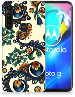 B2Ctelecom Hoesje maken Motorola Moto G8 Power Telefoonhoesje met Naam Barok Flower