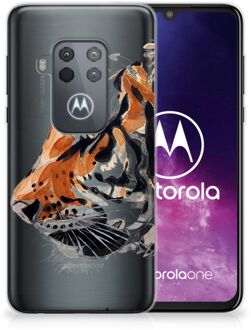 B2Ctelecom Hoesje maken Motorola One Zoom Watercolor Tiger