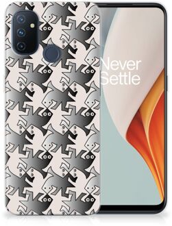 B2Ctelecom Hoesje maken OnePlus Nord N100 Telefoonhoesje Salamander Grey