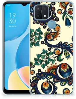 B2Ctelecom Hoesje maken OPPO A15 Telefoonhoesje met Naam Barok Flower