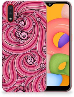 B2Ctelecom Hoesje maken Samsung Galaxy A01 Swirl Pink