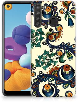 B2Ctelecom Hoesje maken Samsung Galaxy A21 Telefoonhoesje met Naam Barok Flower