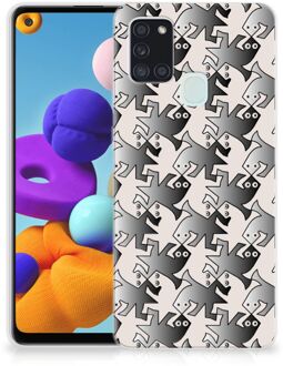 B2Ctelecom Hoesje maken Samsung Galaxy A21s Telefoonhoesje Salamander Grey