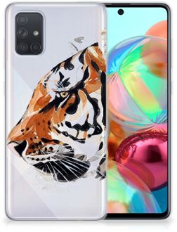 B2Ctelecom Hoesje maken Samsung Galaxy A71 Watercolor Tiger