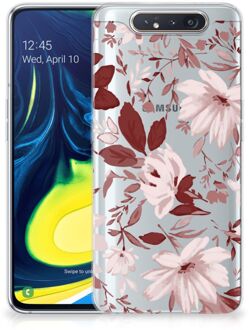 B2Ctelecom Hoesje maken Samsung Galaxy A80 Watercolor Flowers