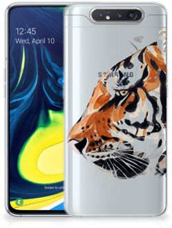 B2Ctelecom Hoesje maken Samsung Galaxy A80 Watercolor Tiger