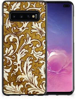 B2Ctelecom Hoesje maken Samsung Galaxy S10+ Smartphone Hoesje met Zwarte rand Barok Goud