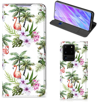 B2Ctelecom Hoesje maken Samsung Galaxy S20 Ultra Flamingo Palms