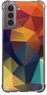 B2Ctelecom Hoesje maken Samsung Galaxy S21 GSM Hoesje met doorzichtige rand Polygon Color