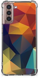 B2Ctelecom Hoesje maken Samsung Galaxy S21 Plus GSM Hoesje met doorzichtige rand Polygon Color