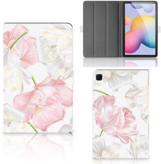 B2Ctelecom Hoesje maken Samsung Galaxy Tab S6 Lite Cover met Magneetsluiting Mooie Bloemen