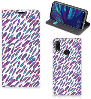 B2Ctelecom Hoesje met Magneet Huawei Y7 hoesje Y7 Pro (2019) Feathers Color