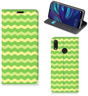 B2Ctelecom Hoesje met Magneet Huawei Y7 hoesje Y7 Pro (2019) Waves Green