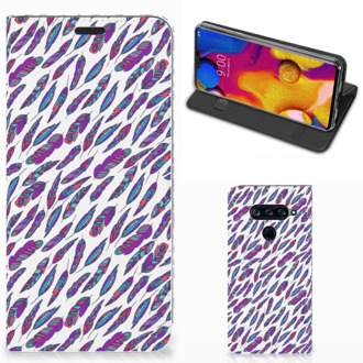 B2Ctelecom Hoesje met Magneet LG V40 Thinq Feathers Color