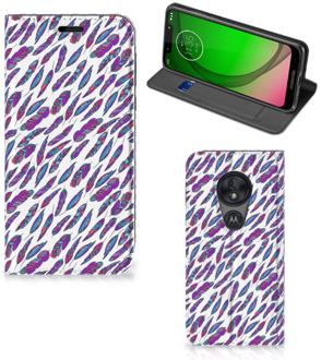 B2Ctelecom Hoesje met Magneet Motorola Moto G7 Play Feathers Color