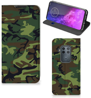 B2Ctelecom Hoesje met Magneet Motorola One Zoom Army Dark