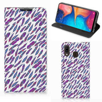 B2Ctelecom Hoesje met Magneet Samsung Galaxy A30 Feathers Color