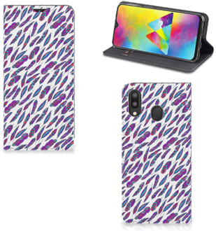 B2Ctelecom Hoesje met Magneet Samsung Galaxy M20 Feathers Color