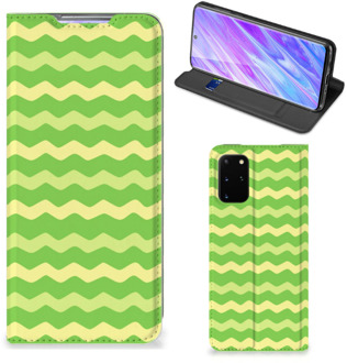 B2Ctelecom Hoesje met Magneet Samsung Galaxy S20 Plus Waves Green