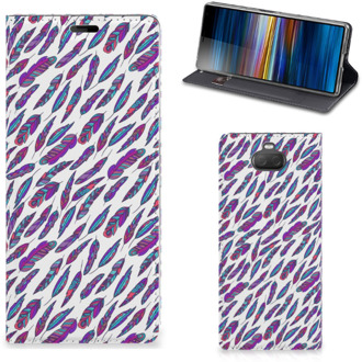 B2Ctelecom Hoesje met Magneet Sony Xperia 10 Plus Feathers Color