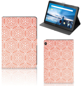 B2Ctelecom Hoesje met naam Lenovo Tablet M10 Cover met Standaard Pattern Orange