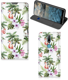 B2Ctelecom Hoesje met naam Nokia 2.4 Telefoonhoesje Flamingo Palms