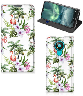 B2Ctelecom Hoesje met naam Nokia 3.4 Telefoonhoesje Flamingo Palms