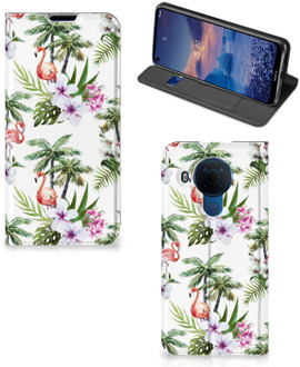 B2Ctelecom Hoesje met naam Nokia 5.4 Telefoonhoesje Flamingo Palms