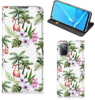 B2Ctelecom Hoesje met naam OPPO A52 | A72 Telefoonhoesje Flamingo Palms