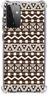 B2Ctelecom Hoesje met naam Samsung Galaxy A72 4G/5G Telefoonhoesje  met doorzichtige rand Aztec Brown