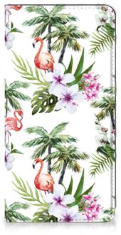 B2Ctelecom Hoesje met naam Samsung Galaxy S20 FE Telefoonhoesje Flamingo Palms