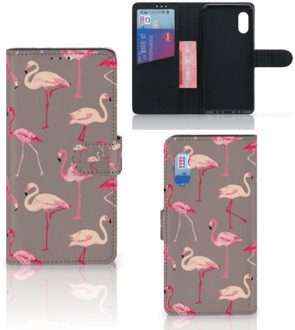 B2Ctelecom Hoesje met naam Samsung Xcover Pro Wallet Book Case Flamingo