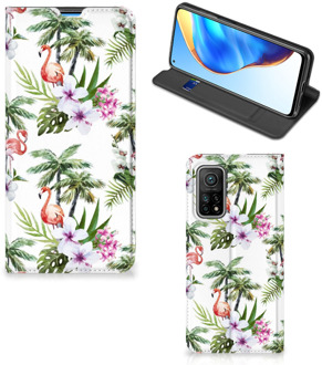 B2Ctelecom Hoesje met naam Xiaomi Mi 10T | 10T Pro Telefoonhoesje Flamingo Palms