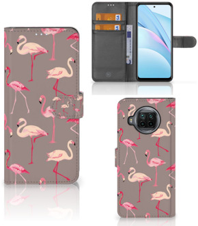 B2Ctelecom Hoesje met naam Xiaomi Mi 10T Lite Wallet Book Case Flamingo