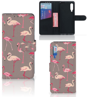 B2Ctelecom Hoesje met naam Xiaomi Mi 9 Wallet Case Flamingo