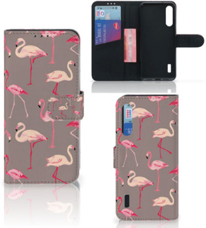 B2Ctelecom Hoesje met naam Xiaomi Mi A3 Wallet Book Case Flamingo