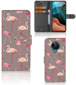 B2Ctelecom Hoesje met naam Xiaomi Poco F2 Pro Wallet Book Case Flamingo